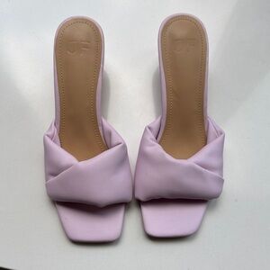 JustFab Lavender Heeled Mules